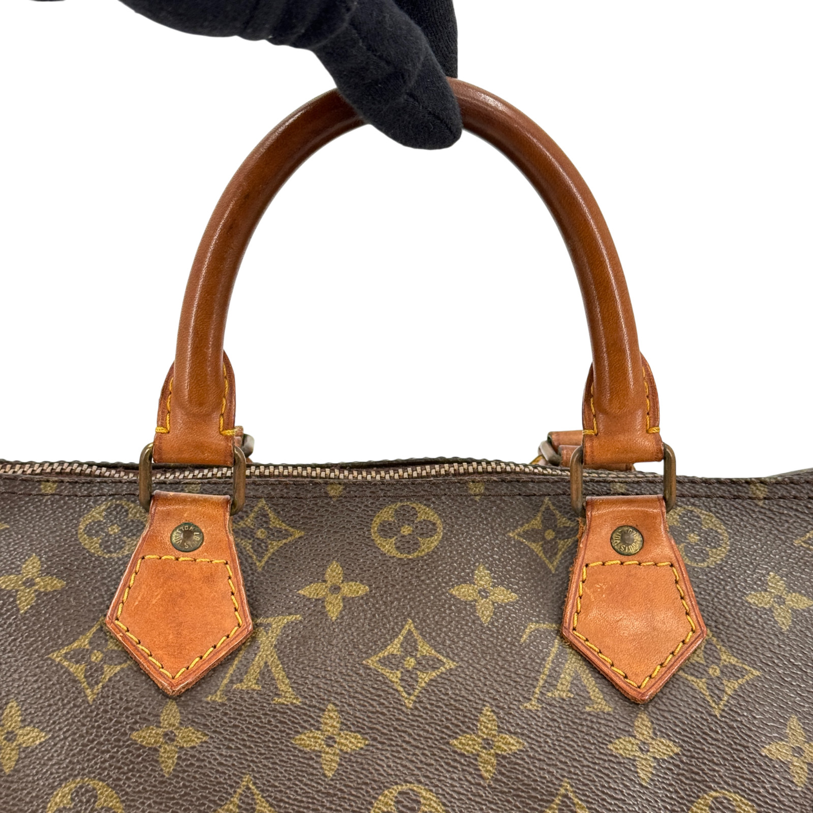 Auth LOUIS VUITTON Speedy 30 Monogram Canvas Brown Top Handle Boston Bag M41526