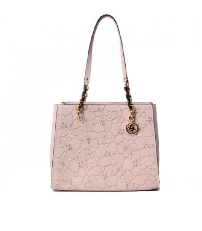 Michael Kors Large Tote Leather Ballet Pink￼ Embroidered ￼￼Bag Purse NEW W/BAG