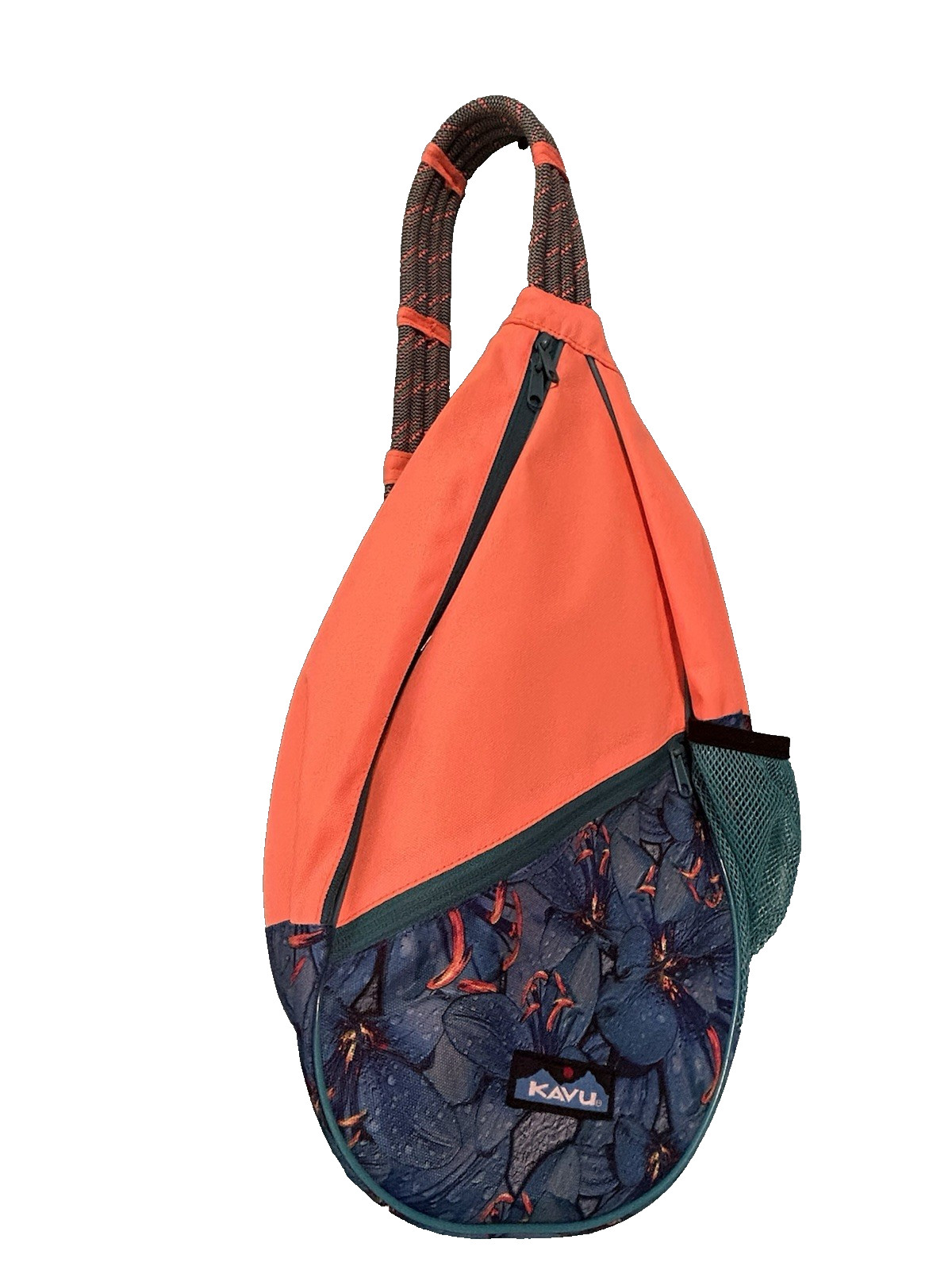 Kavu Rope Sling Bag Navy Blue With Wildlife Pattern Retired Rare Nice Condition