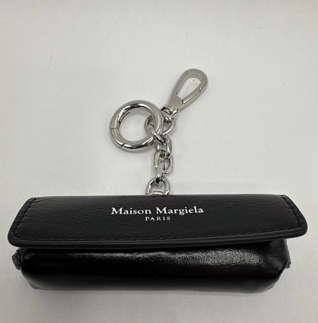 Maison Margiela Black Leather Lipstick Holder Chain Charm NWOT