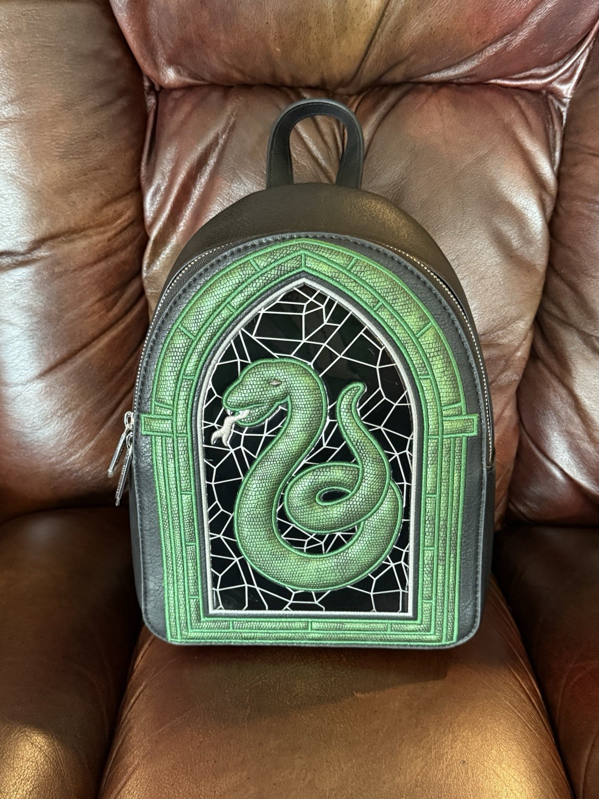 Excellent Danielle Nicole Harry Potter Slytherin Stained Glass Window Backpack