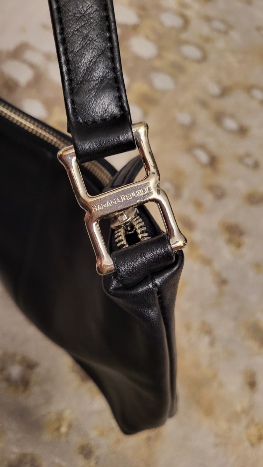 Vintage Banana Republic Black Leather Shoulder Bag Made In Italy Small Purse