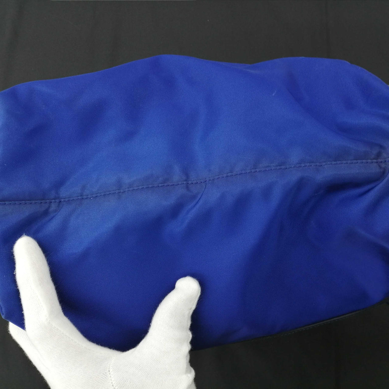 PRADA Blue Nylon 2Way Tote Shoulder Bag Large USED FS 34cm×31cm Used From Japan