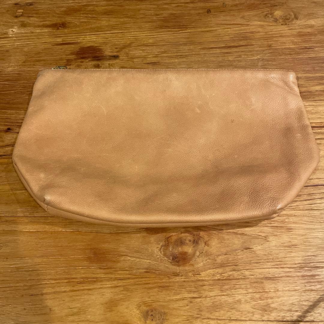 BAGGU Leather Pouch Solid 33.5×20×10.5cm USED Rare