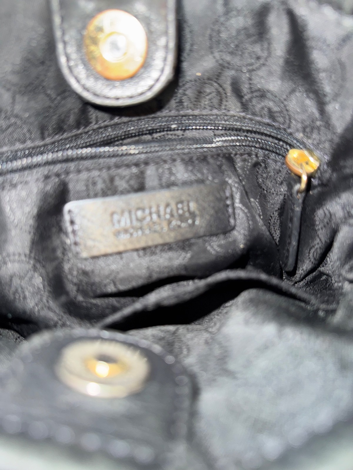 michael kors crossbody bag black and brown logo pattern