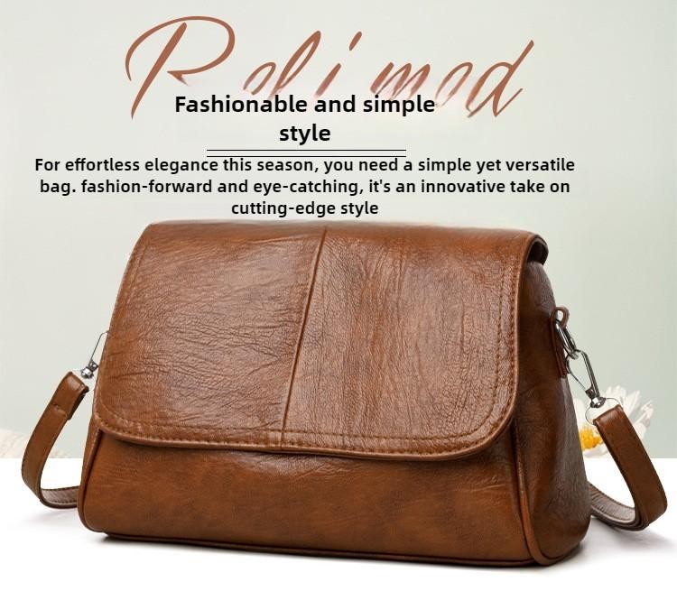 Retro Oil Wax Leather Crossbody Bag Textured and Vintage Feel Adjustable strap