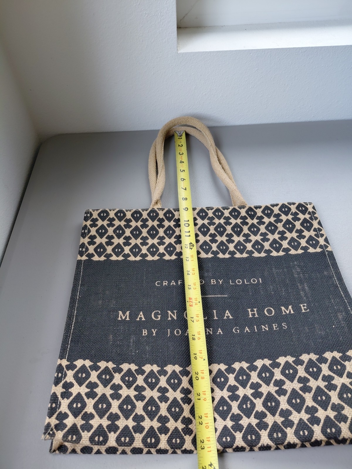 Magnolia Home Joanna Gains Market Burlap Tote LOLOI Bag NEW Beach Travel Coastal