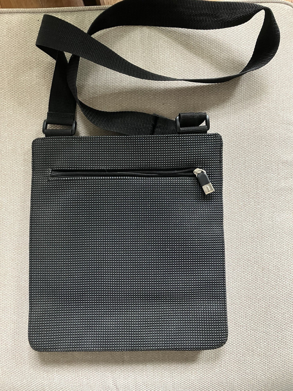 Urban Oxide Black Small Crossbody Bag Adjustable Strap Zip & Hook Loop Closure