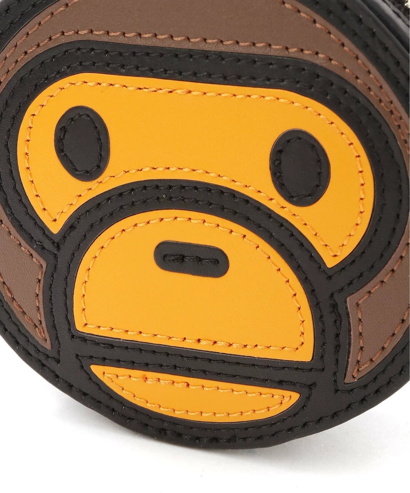 A BATHING APE BAPE MILO FACE PU LEATHER MINI SHOULDER BAG H3.54’×W3.54’×D0.98′