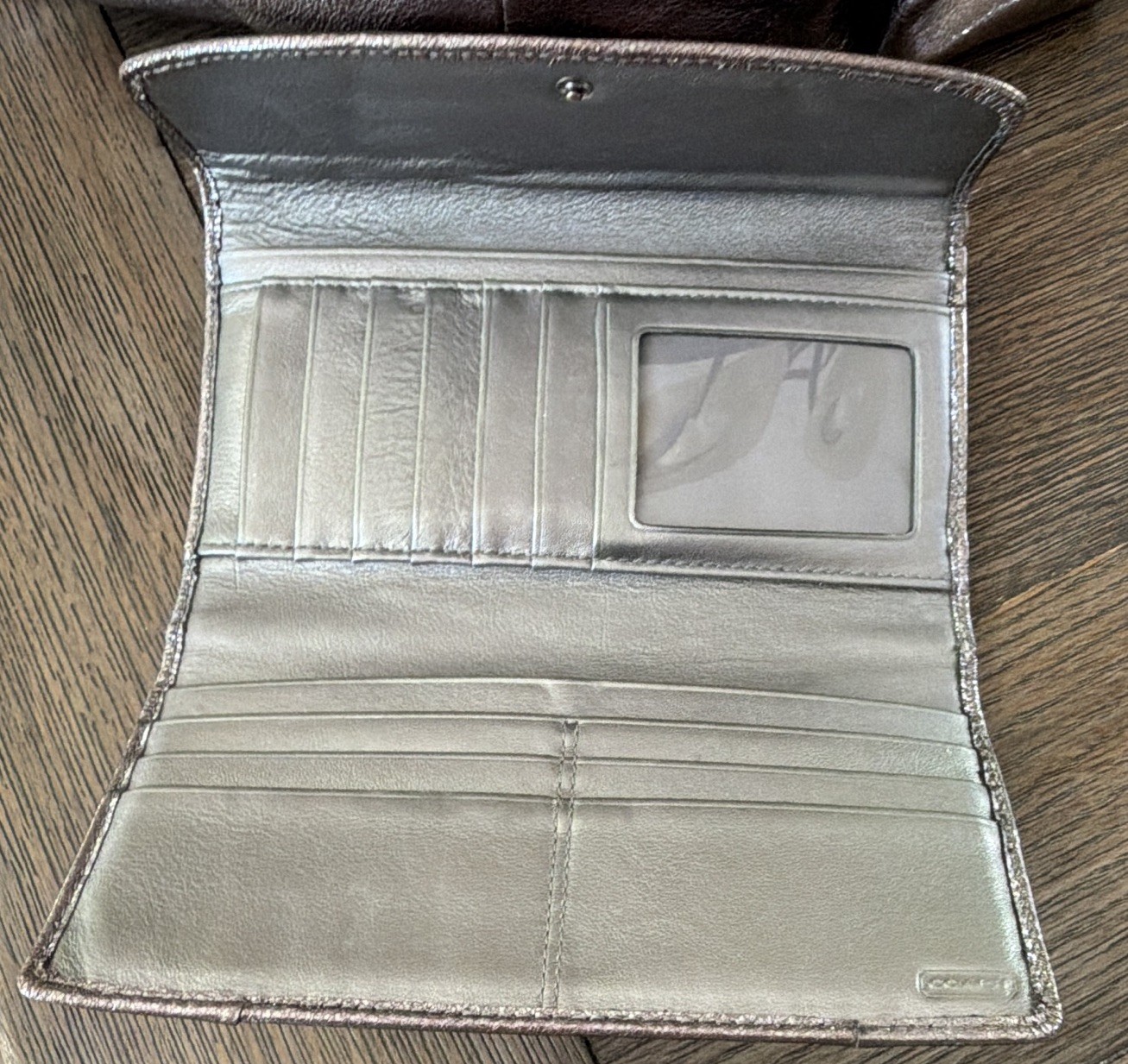 IMMACULATE Coach Madison Metallic Sophia Satchel & Matching Continental Wallet
