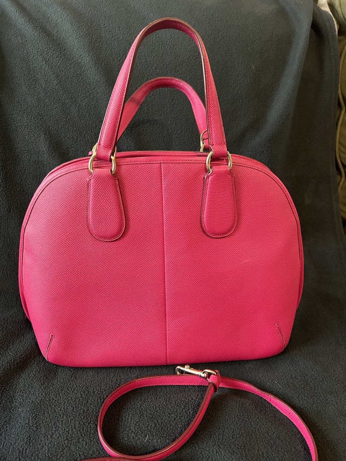 Coach Women’s Fuchsia Hot Pink Leather Bag Handbag Purse Shoulder Strap EUC