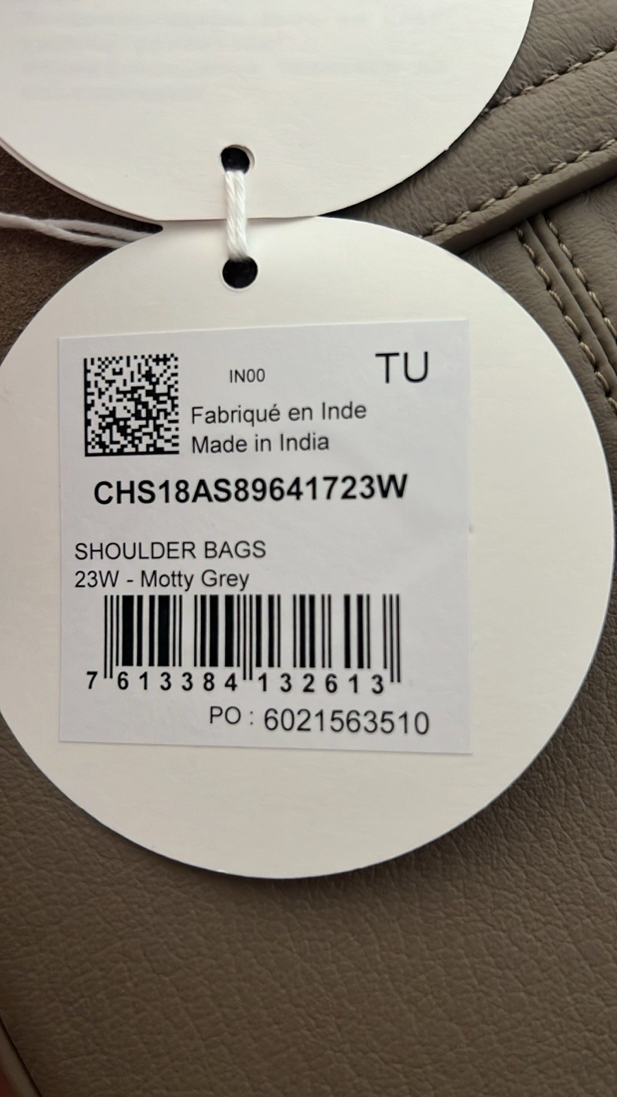 NWT See By Chloe Hanna Shoulder Bag Cowhide Leather Motty Grey