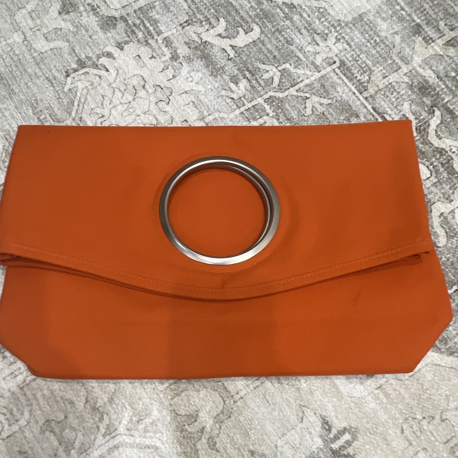 SOREN Vintage Gromet Handle Canvas tote bag Orange Silver