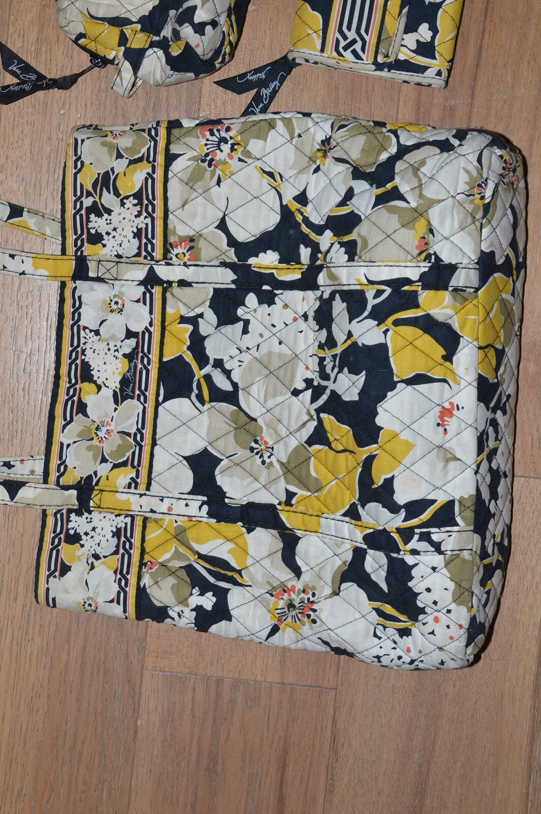 Vera Bradley Tote Shoulder Purse Bag Dogwood Floral Open Top With Two Extra Bags