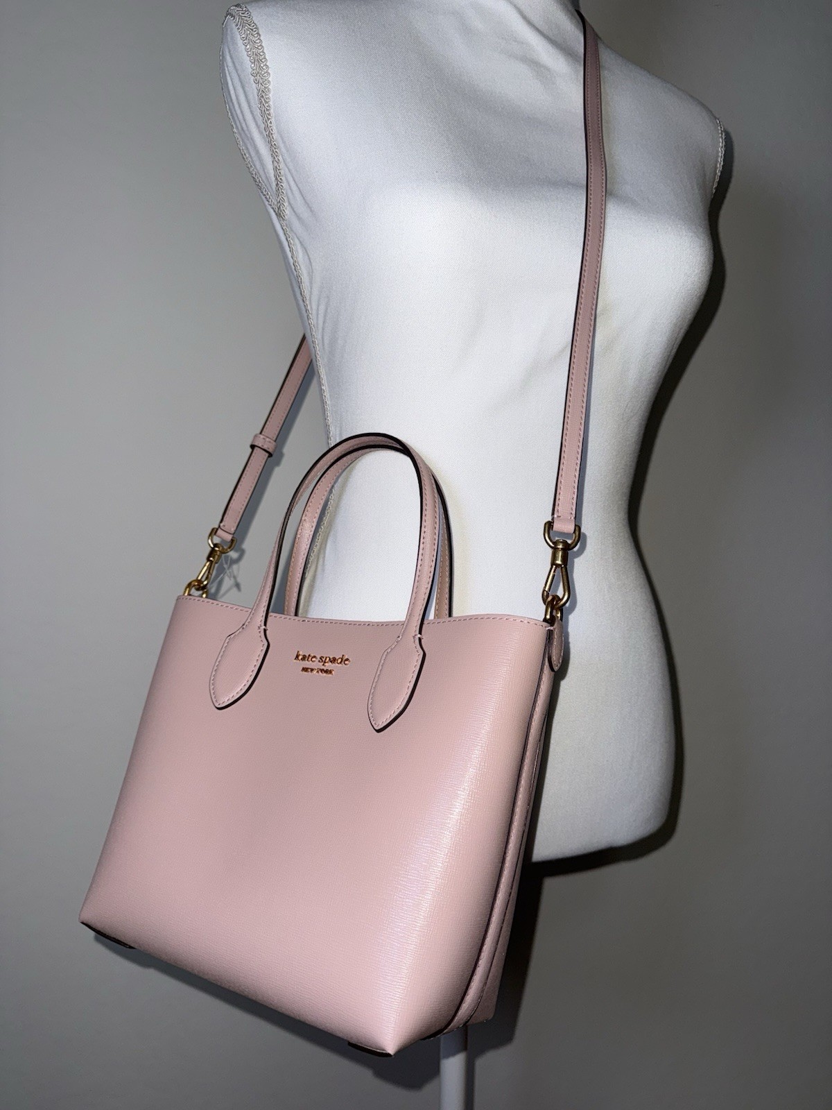 Kate Spade Bleecker Medium Crossbody Leather Tote French Rose pink NWT $248