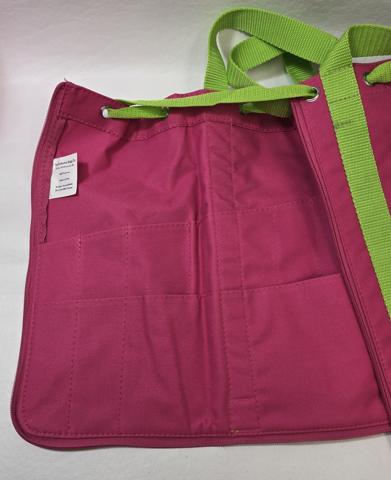 Reversible Knitting Bag Original Nantucket Diddy Bag Tall Pink Canvas