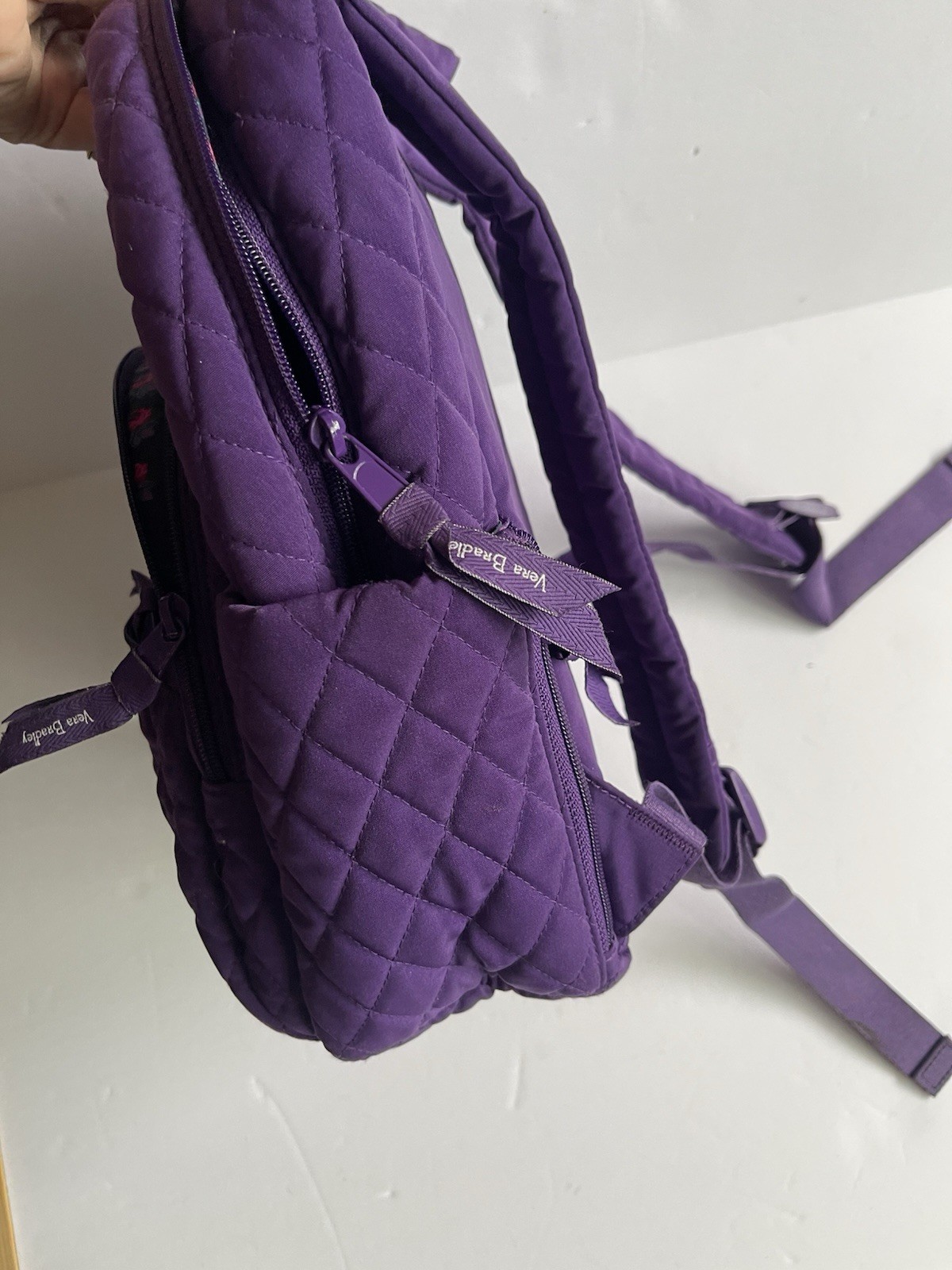 Vera Bradley Elderberry Quilted Microfiber Fabric Small Backpack