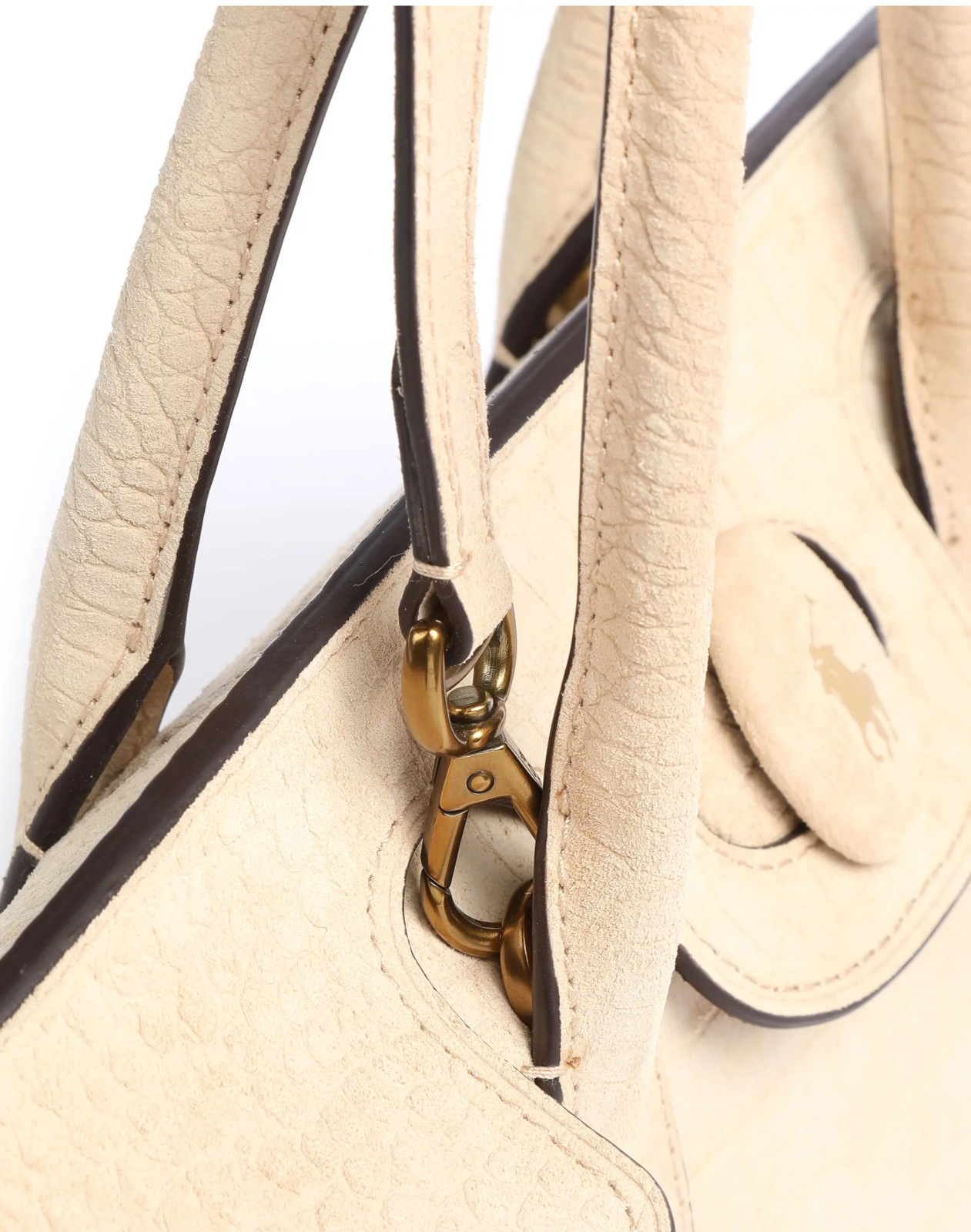 Polo Ralph Lauren Handbag Brushed Leather Croco Print Bag Shoulder Bag