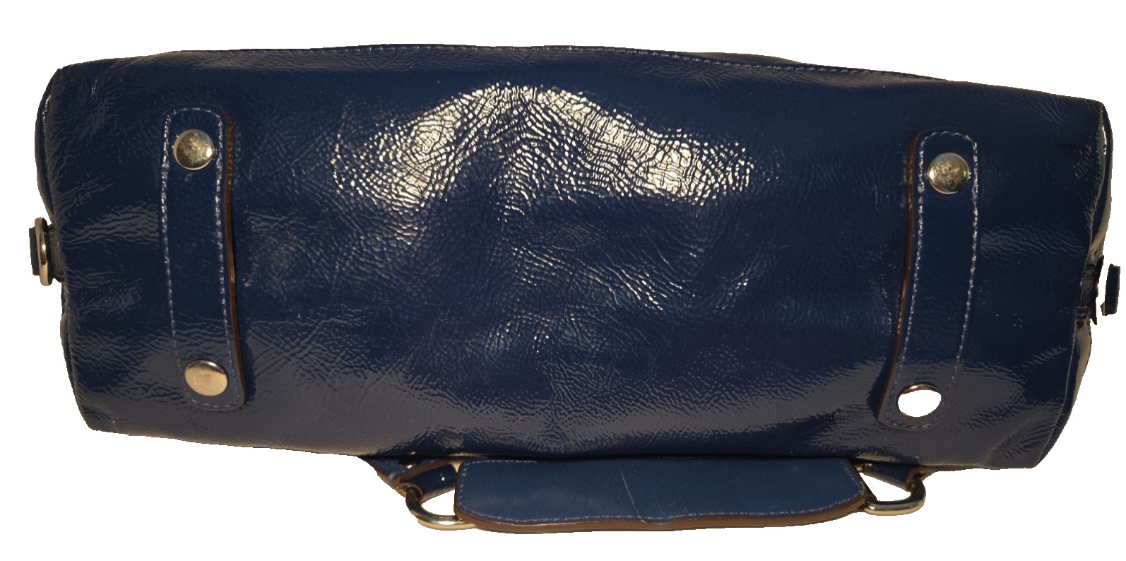 Cobalt Blue Patent Leather Coach Handbag Ashley Satchel Crossbody Bag