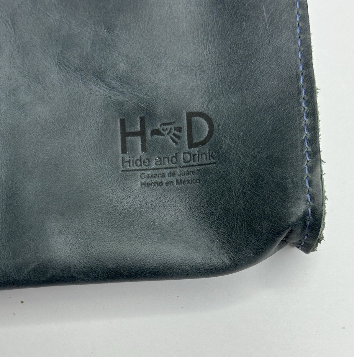 Hide and Drink Black Leather Clutch With Handle 5×8 in Small