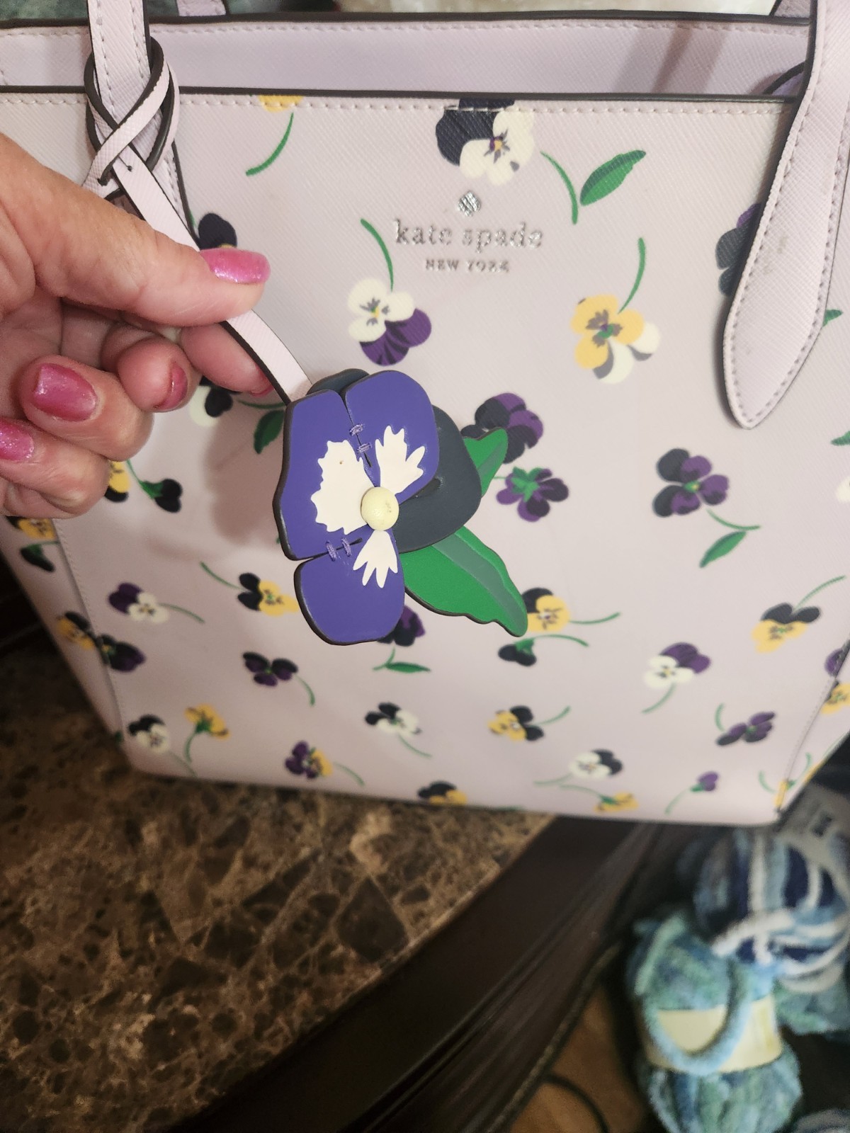 Kate Spade New York Pansy Tote & Matching Wallet + M skeup Bag & Card Wallet