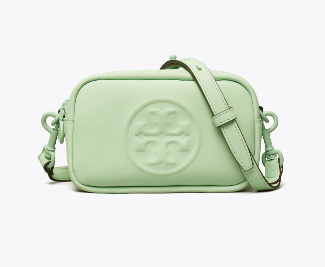 NEW Tory Burch Perry Bombe Mini Matte Leather Crossbody Bag MINT CHIP AUTHENTIC