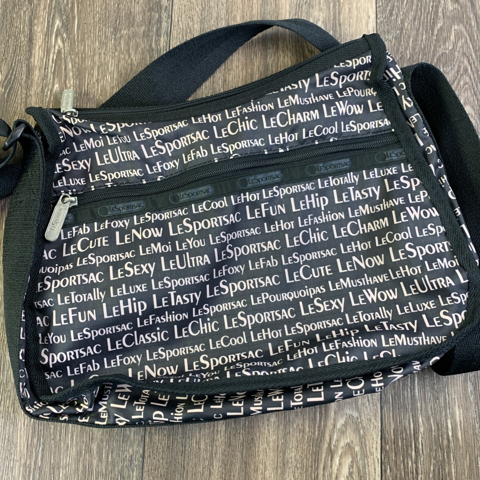 LeSportsac American Potter Art Jonathan Adler Sling Crossbody Bag Black Tote