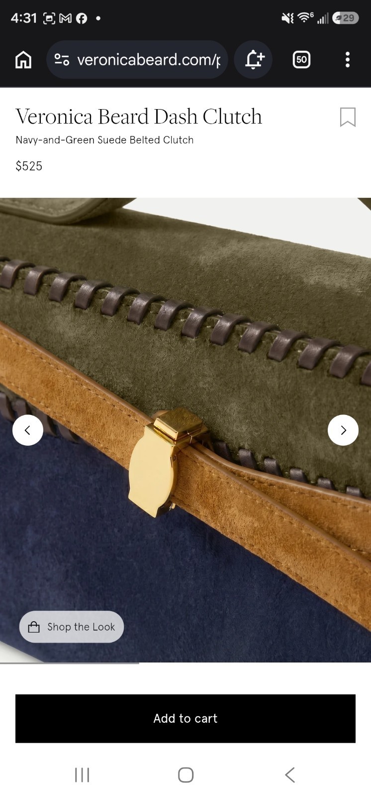 Veronica Beard Dash Clutch Navy + Green Calf Suede Belted Clutch Nwt Msrp $525