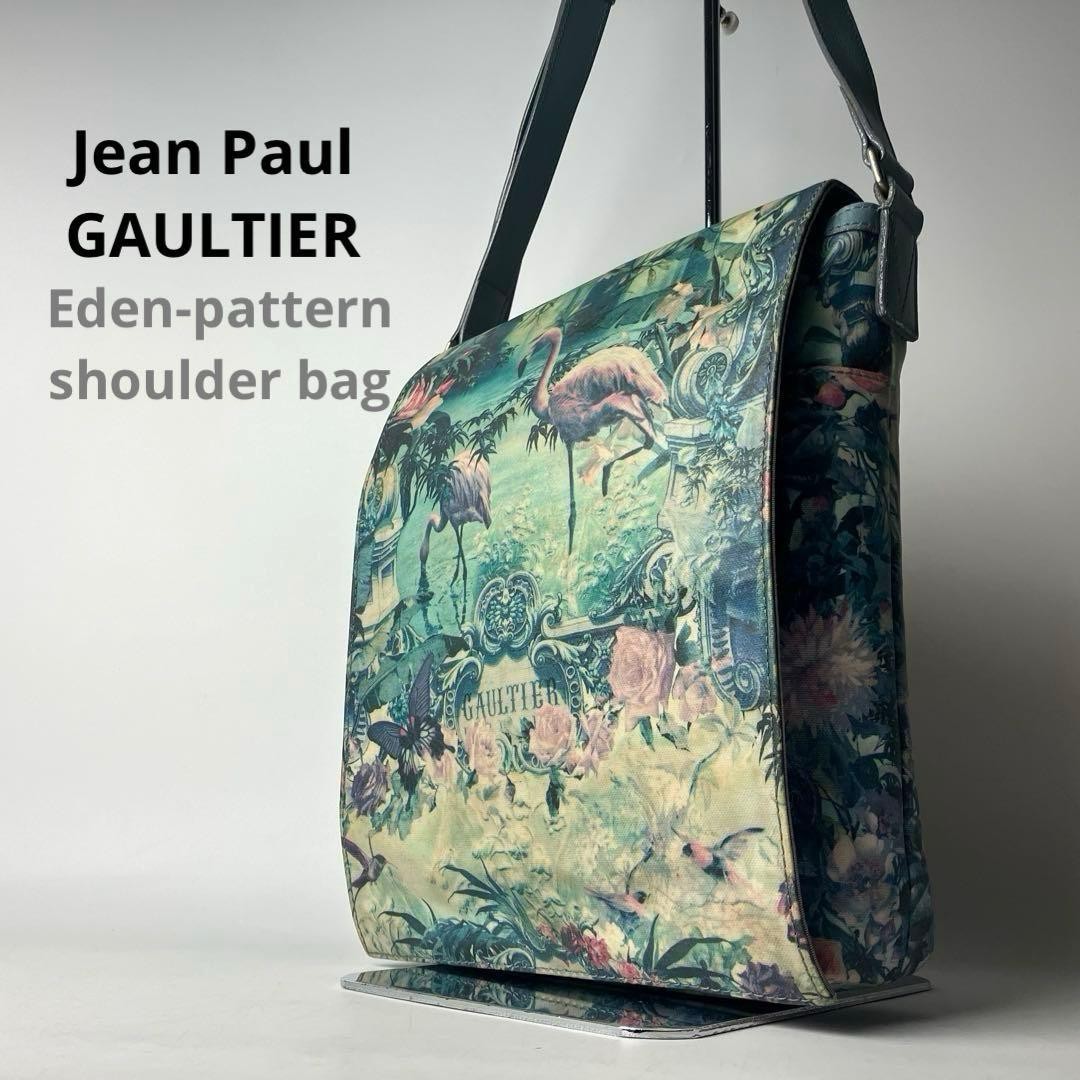 Jean Paul Gaultier Eden Paradise Print Flap Shoulder Bag Multicolor Rare