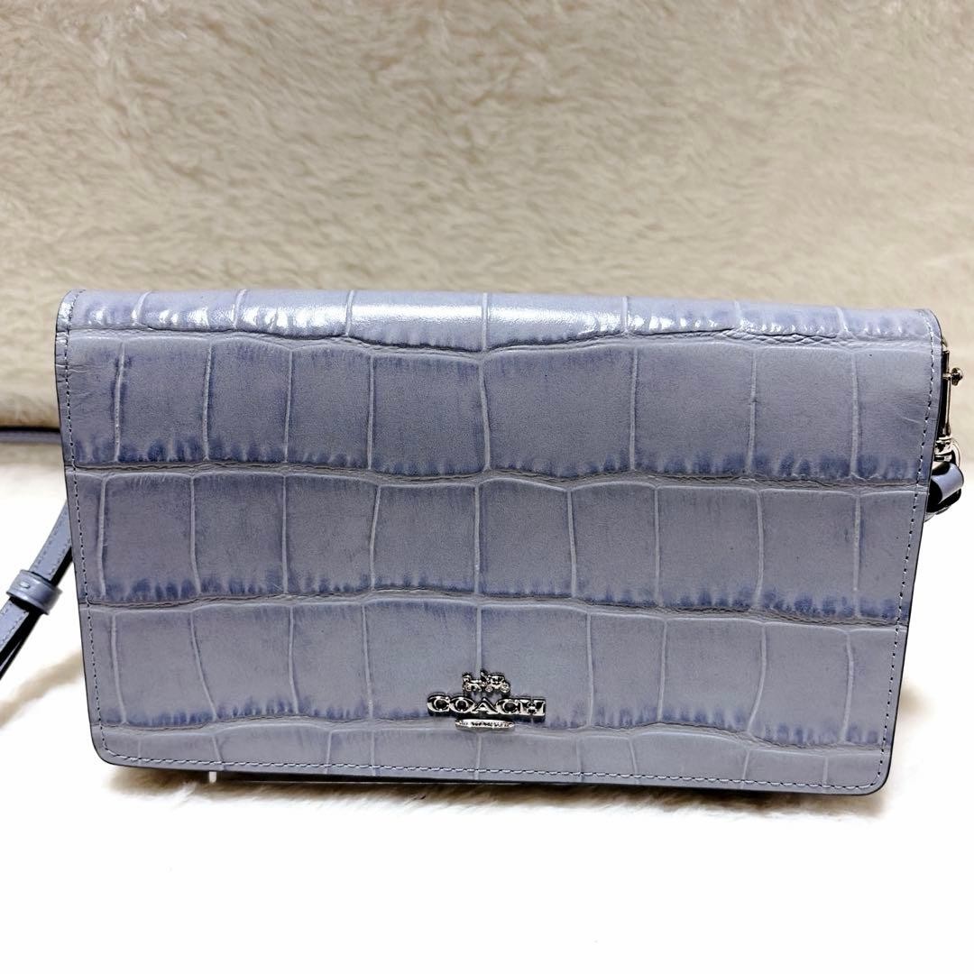 Excellent Condition COACH Crocodile Embossed 2WAY Shoulder Bag