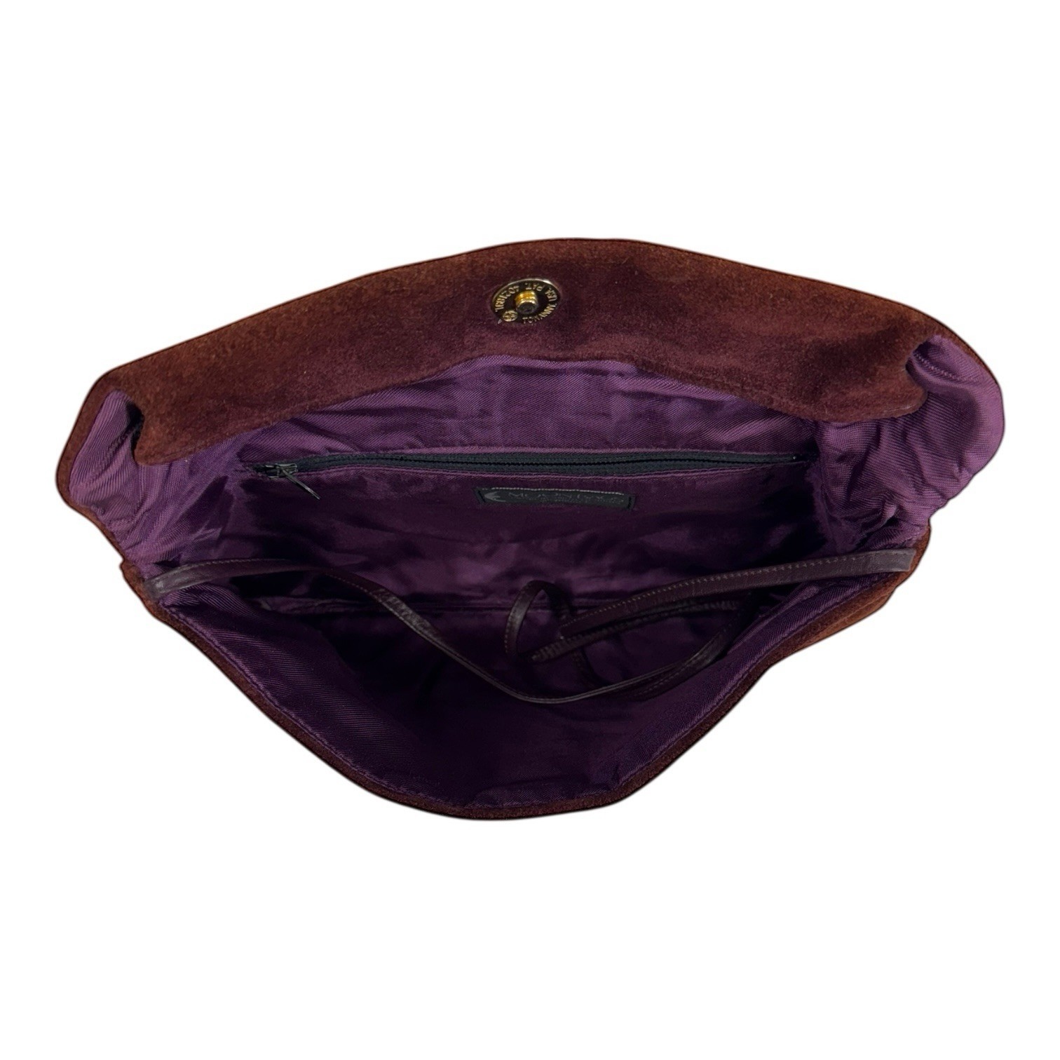 Vintage 80s 90s MOONBAGS Suede Leather Clutch Bag Shoulder Handbag Convertible
