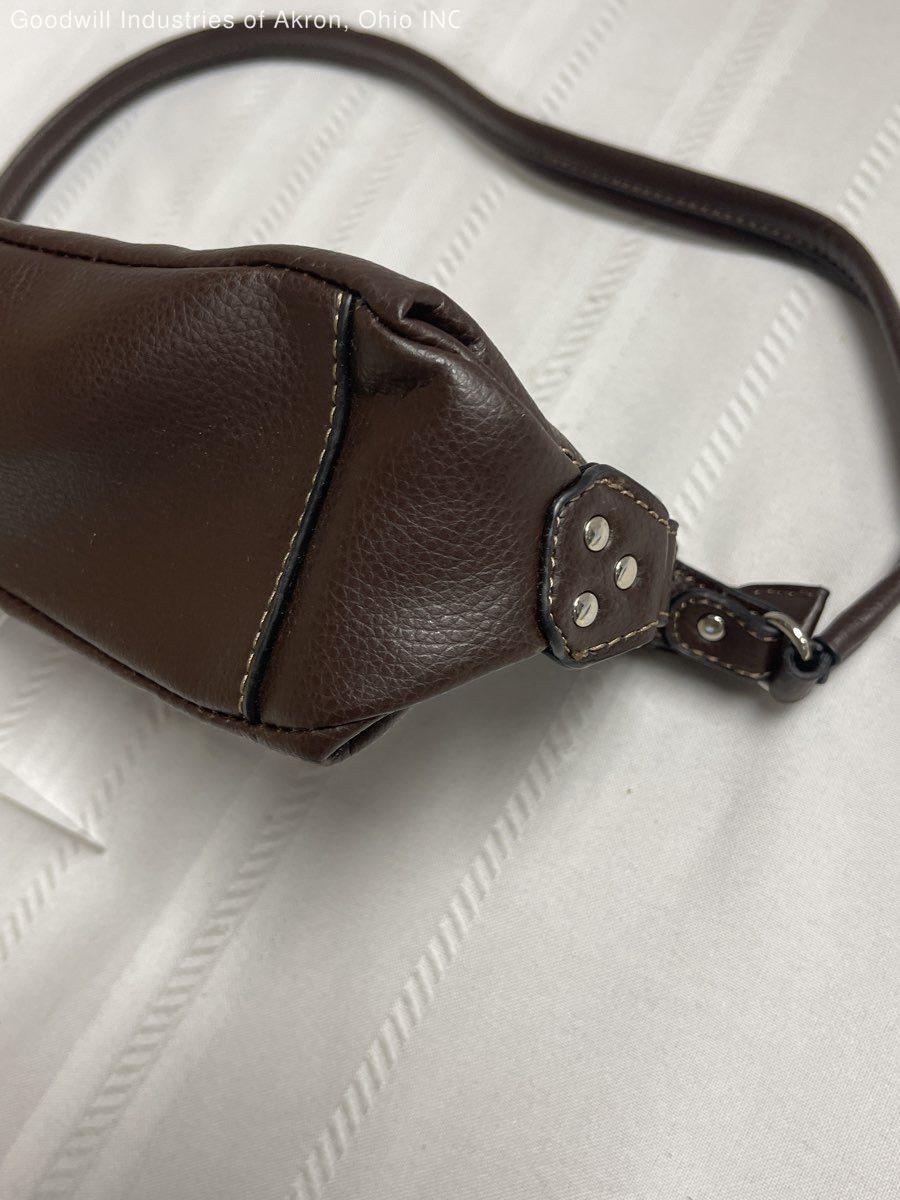 Relic Brown Pebbled Faux Leather Baguette Shoulder Bag Silver Hardware