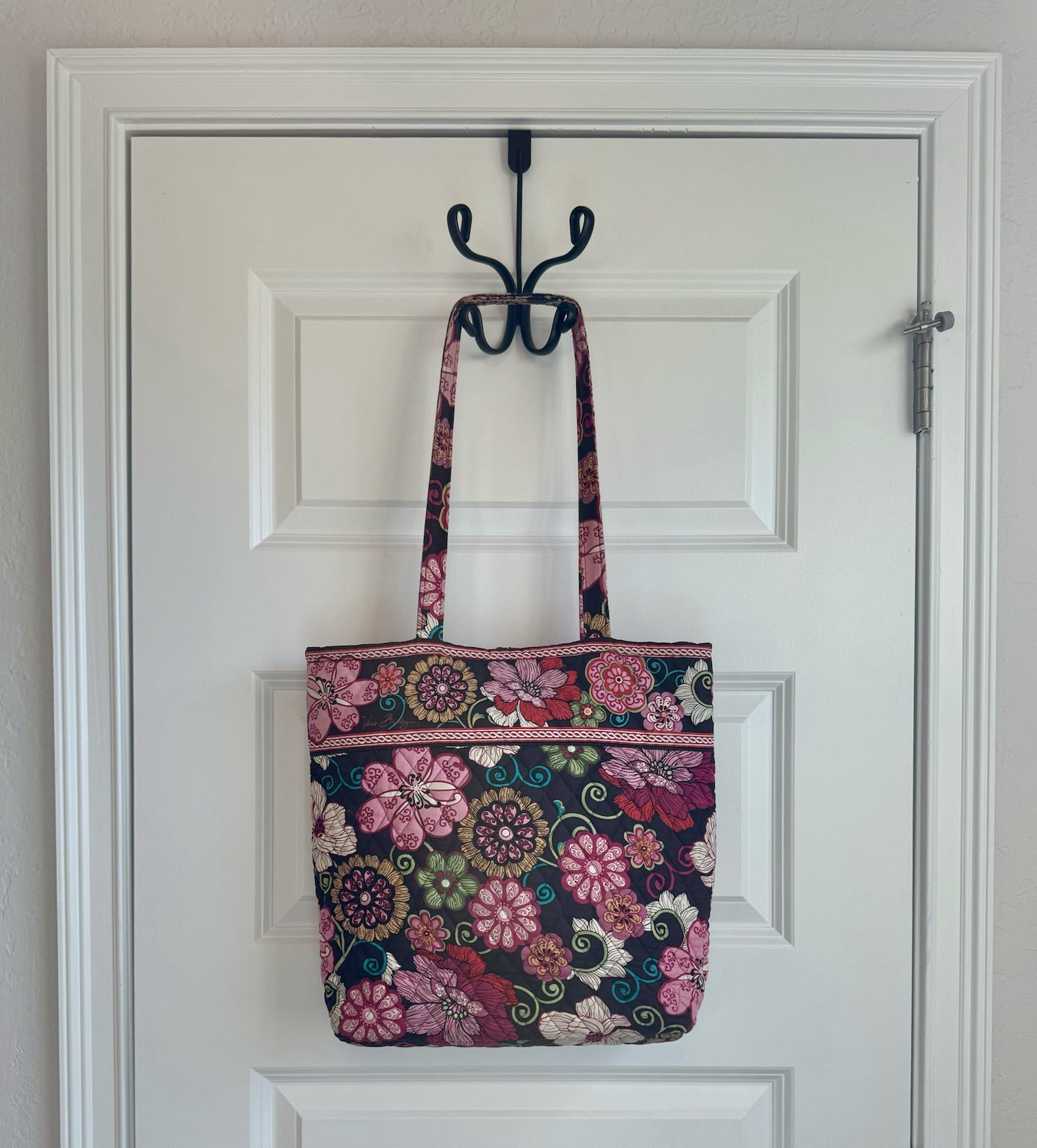 Vera Bradley Purse Super Tote Shoulder Bag Mod Floral Pink Quilted Cotton