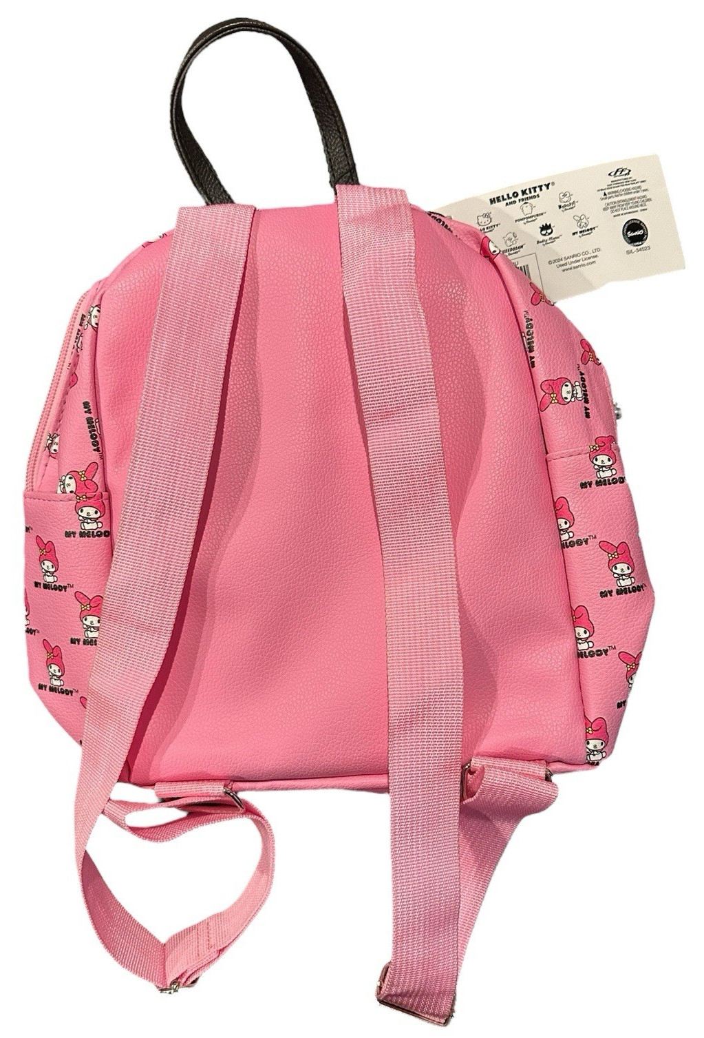 My Melody and Kuromi 12″ Faux Leather Pink Mini Backpack
