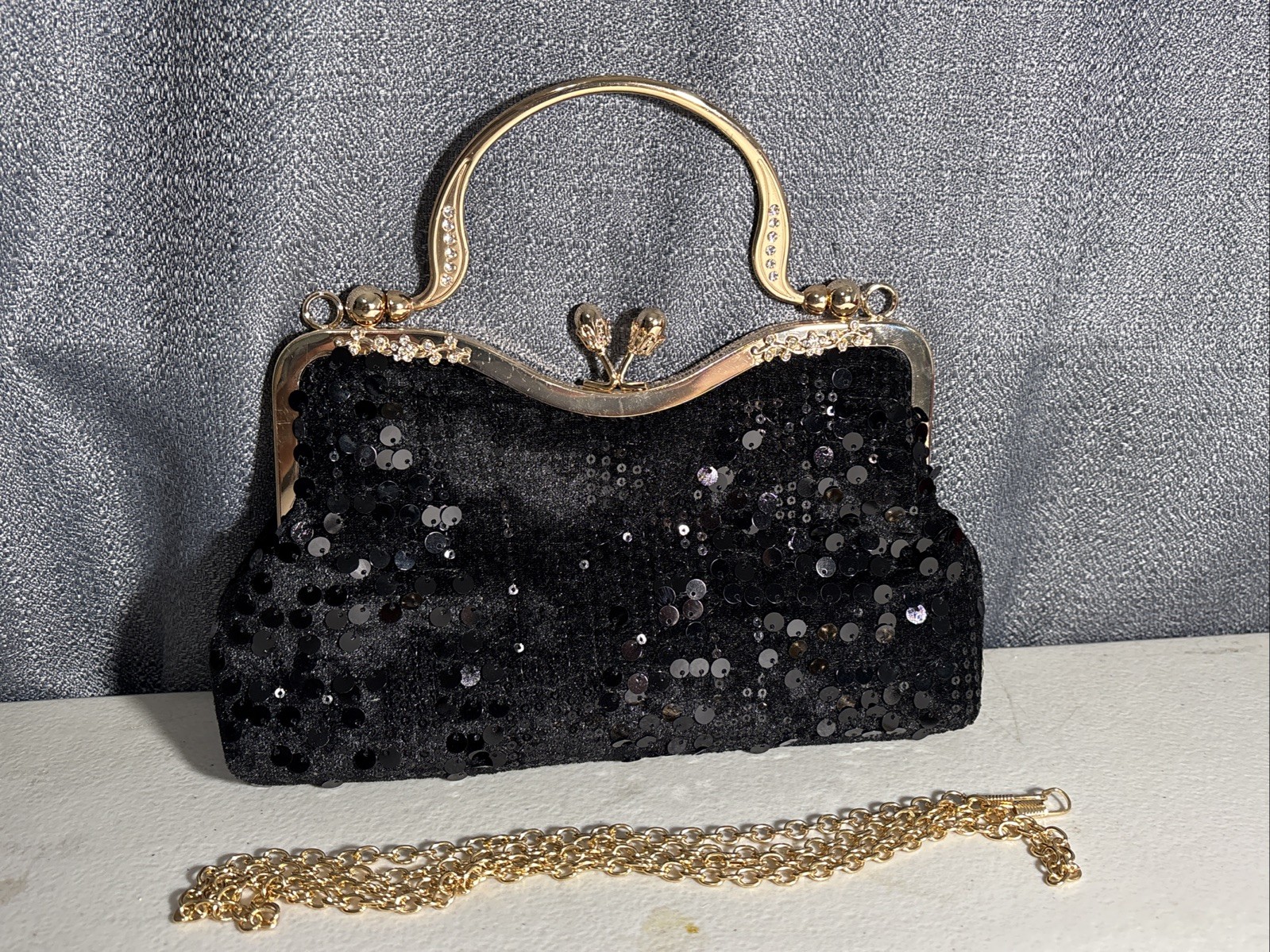 Black Sequin Handbags/ Shoulder Bag
