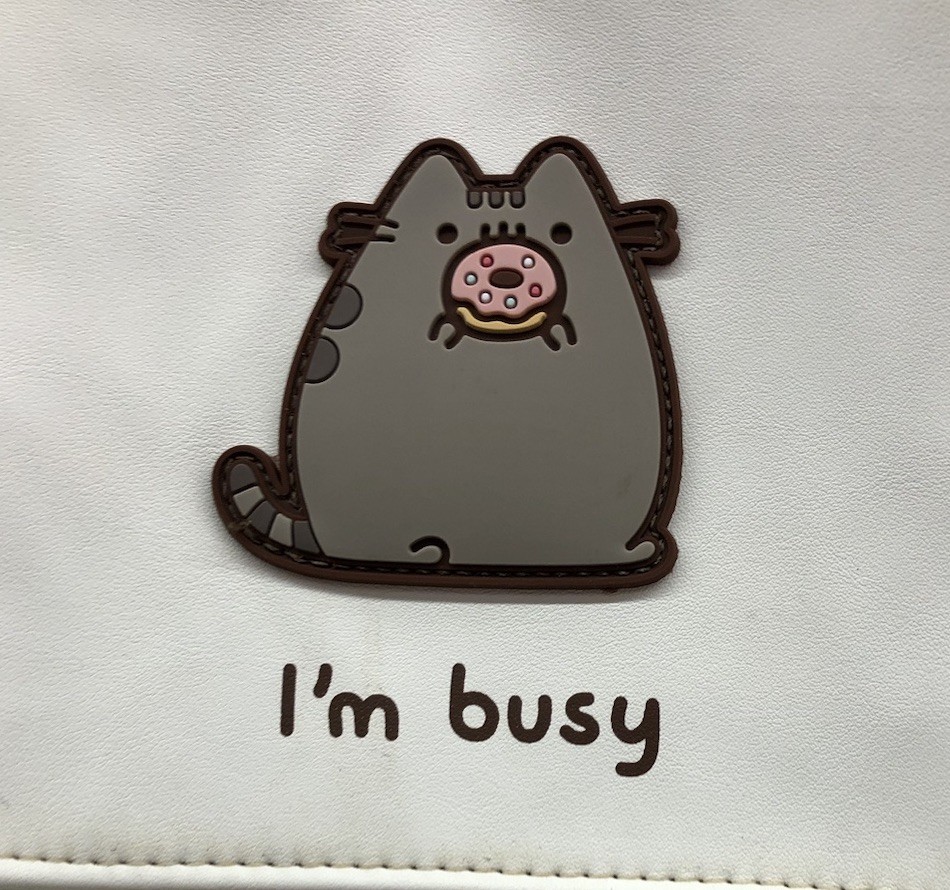Pusheen Cat Backpack Pink & Gray Vegan Leather 2019 Cute Kawaii Bag 15” 10” 4”