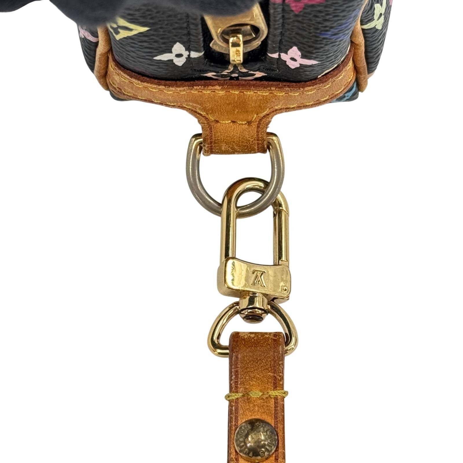 LOUIS VUITTON Trousse Wapity Multicolor Canvas Noir Murakami Wrist Pouch M58030