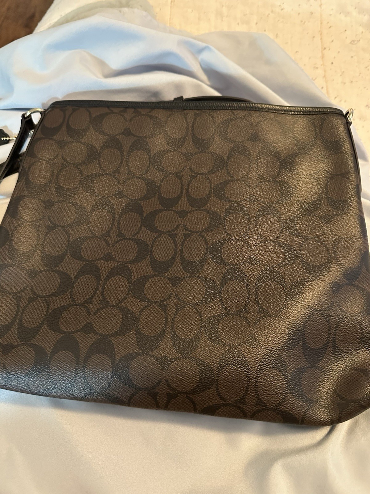 Coach Signature File Crossbody Bag Dark Brown