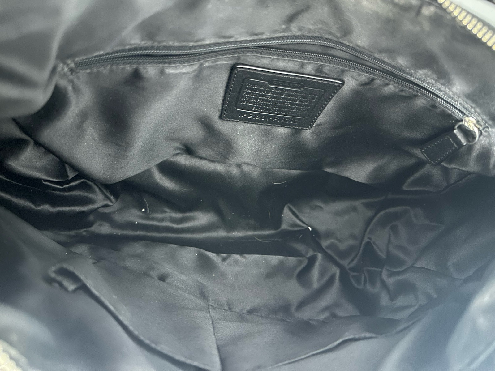 Coach Patent Leather Stitched Logo Hobo Shoulder Bag