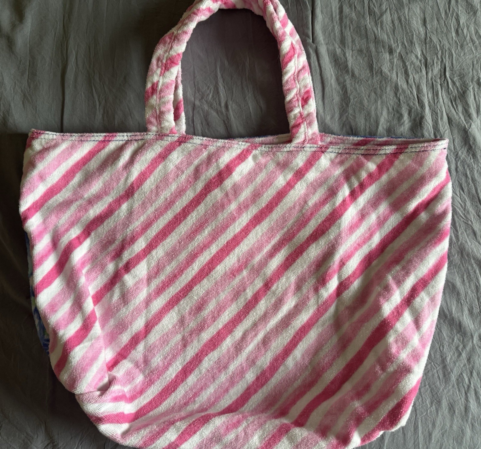 Lilly Pulitzer Destination Terry Cloth Beach Tote Nantucket EUC