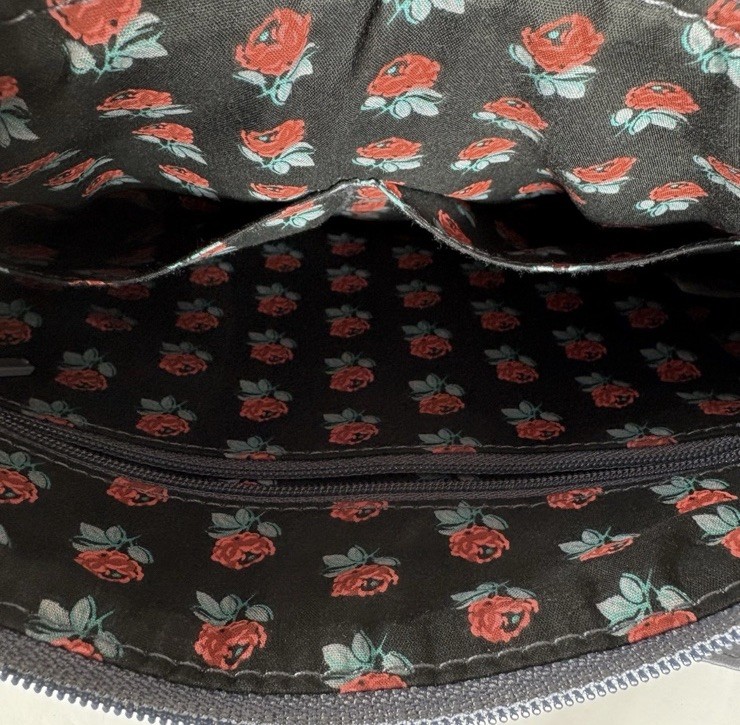 Vera Bradley Carbon Gray Quilted Turn Lock Adjustable Strap Saddle Crossbody Bag