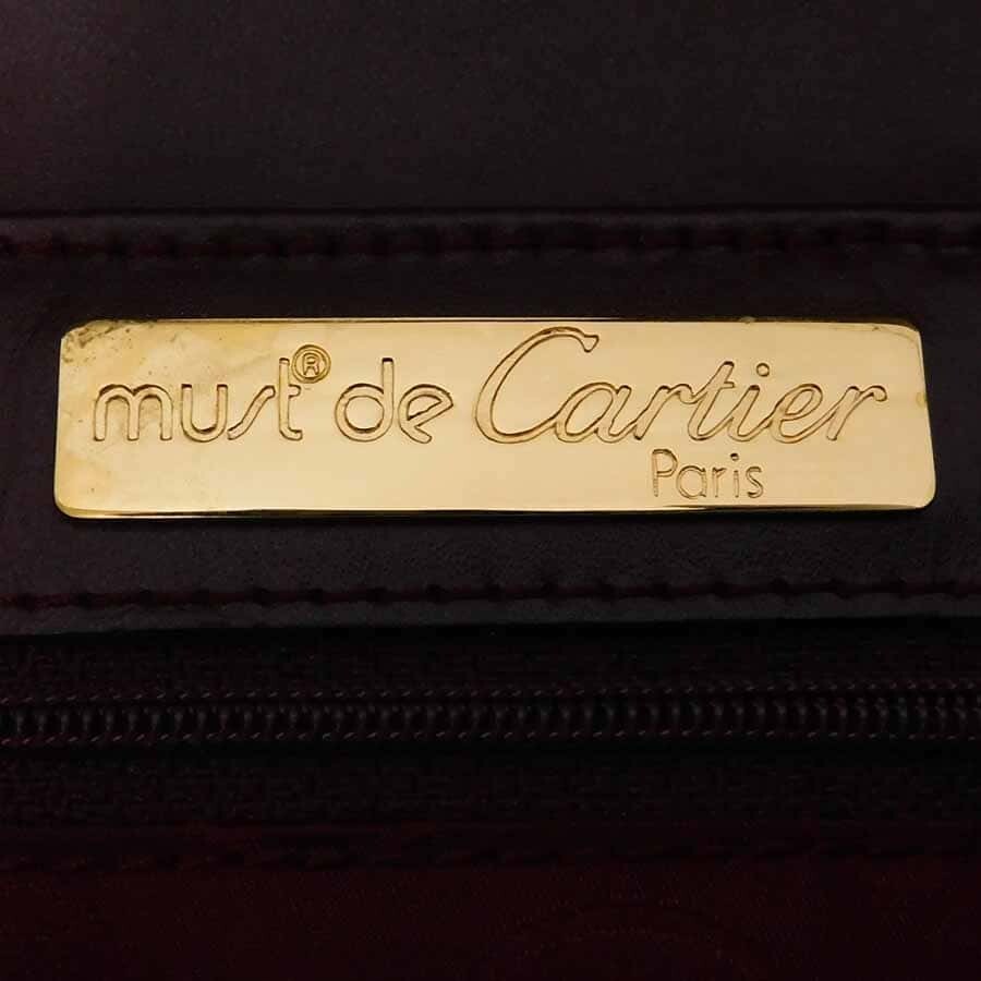 Cartier Must Line Turn Lock Shoulder Bag Bordeaux Leather Women 18.5cm