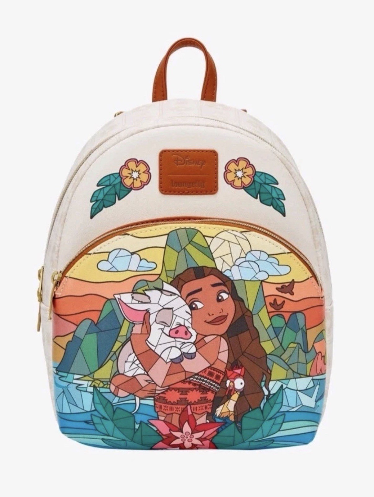 Loungefly Disney Moana And Friends Stained Glass Mini Backpack Pua Hei Hei New