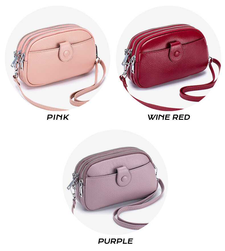 Shoulder Crossbody Bag Real Leather Large Capacity Handbag Purse for Women Lady