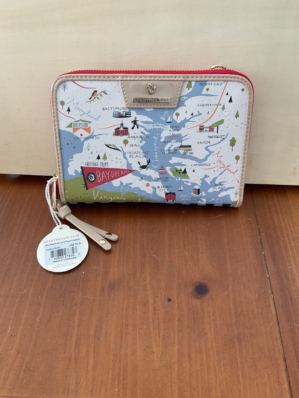 Spartina 449 Bay Dreams Chesapeake And Delaware ALL IN ONE CROSSBODY NWT
