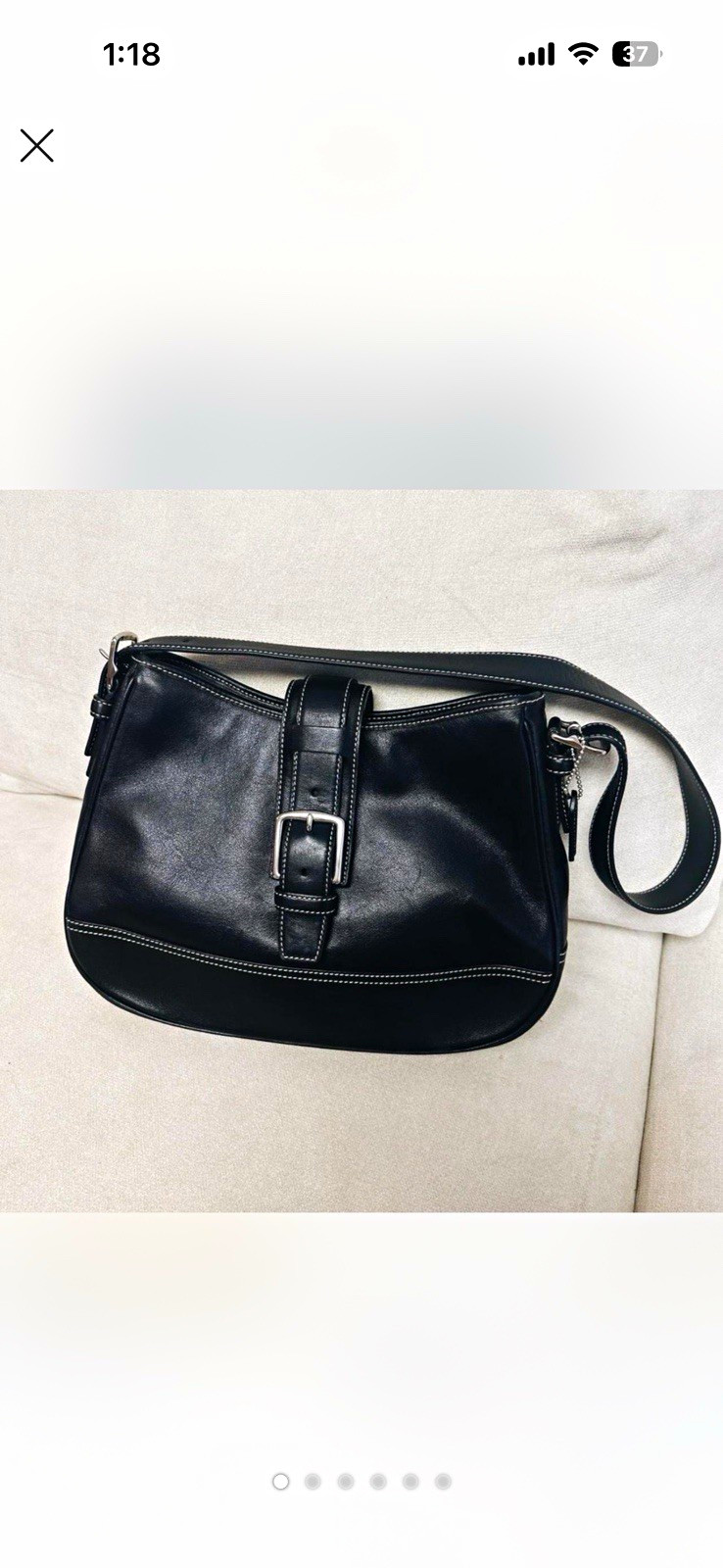 Coach Black Vintage Hampton Shoulder Bag Closure Silver Hardware, Charm,