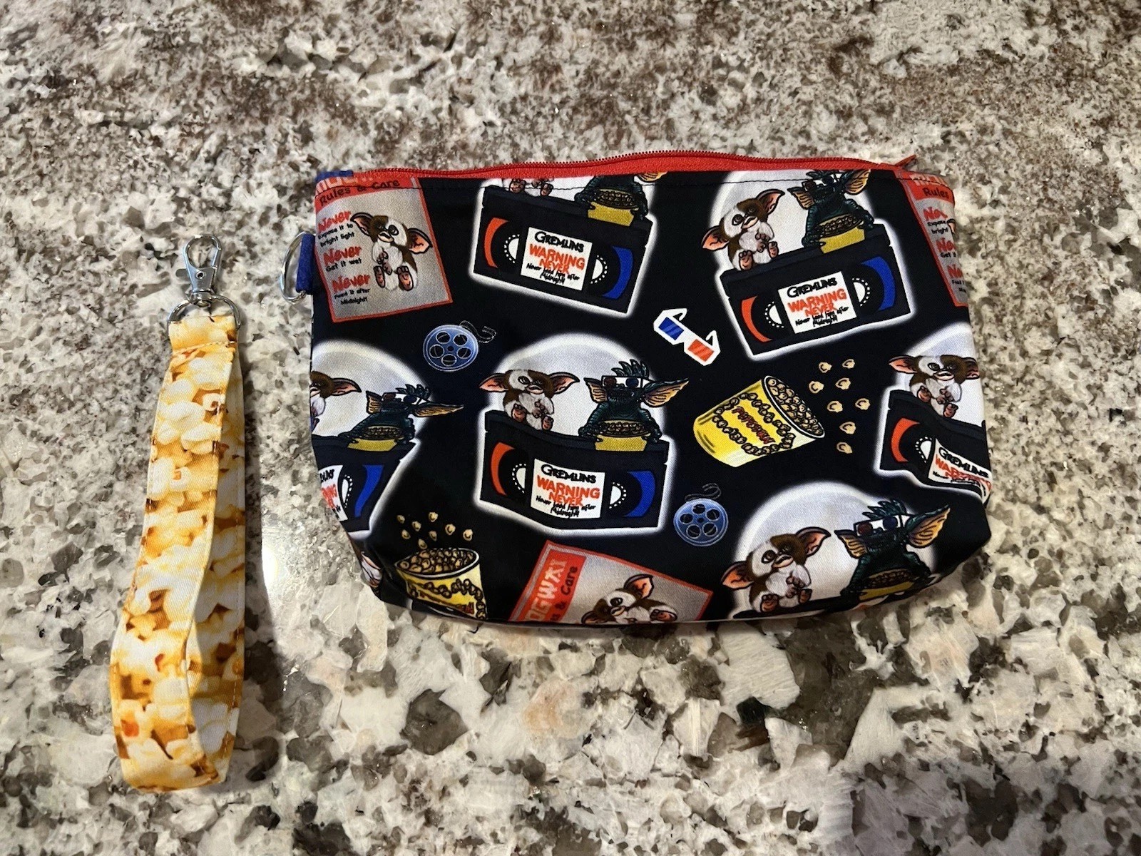 Custom Gremlins Movie Removable Loop Key Fob Cotton Handmade In The USA Wristlet
