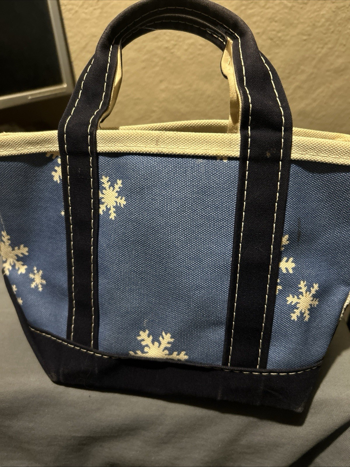 L.L. Bean USA Made Snowflake Mini Small Boat and Tote Bag Christmas Winter Snow