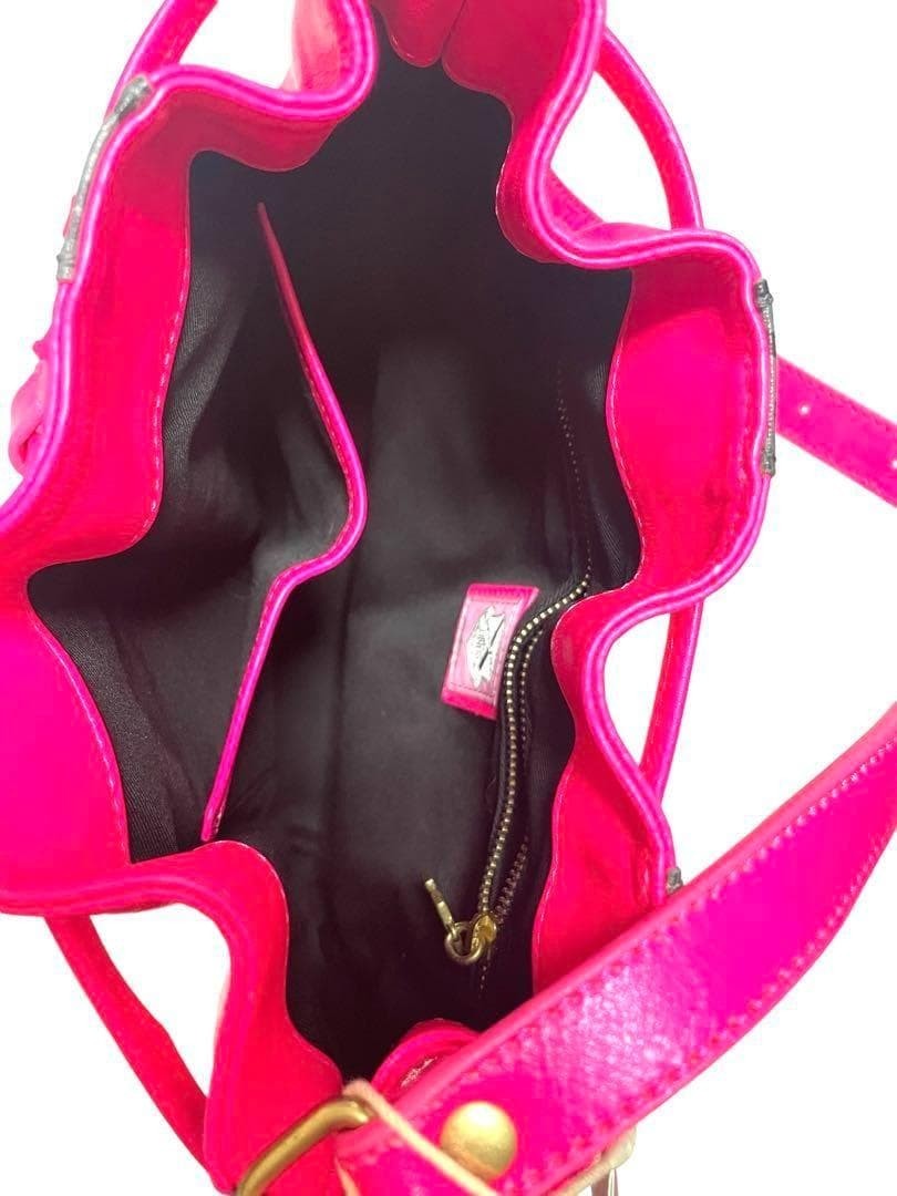 LIBRIS Shoulder Bag Pink Gray Leather PVC Unused 23x26x14.5cm (00240609)