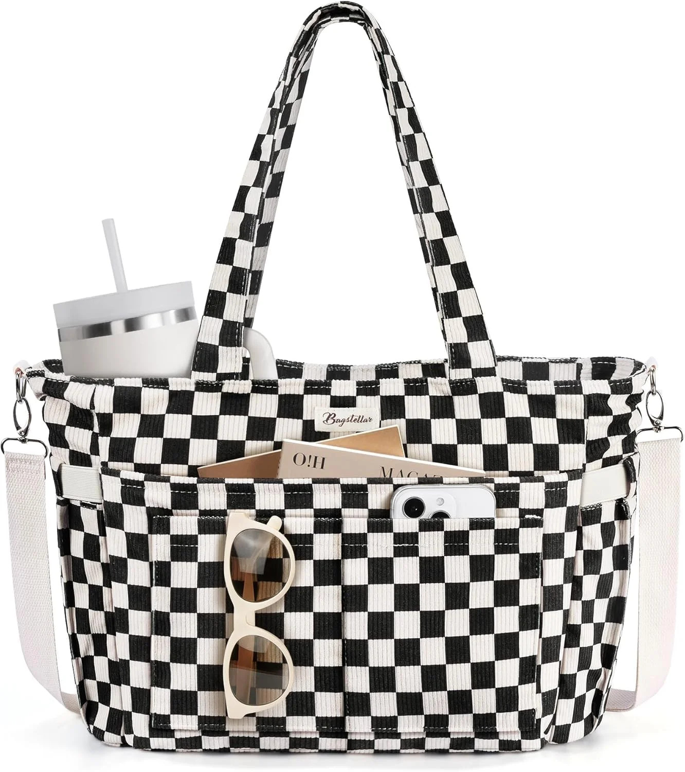 Tote Bag for Women, 17 Pockets Laptop Work Lightweight with 40oz Cup Holder